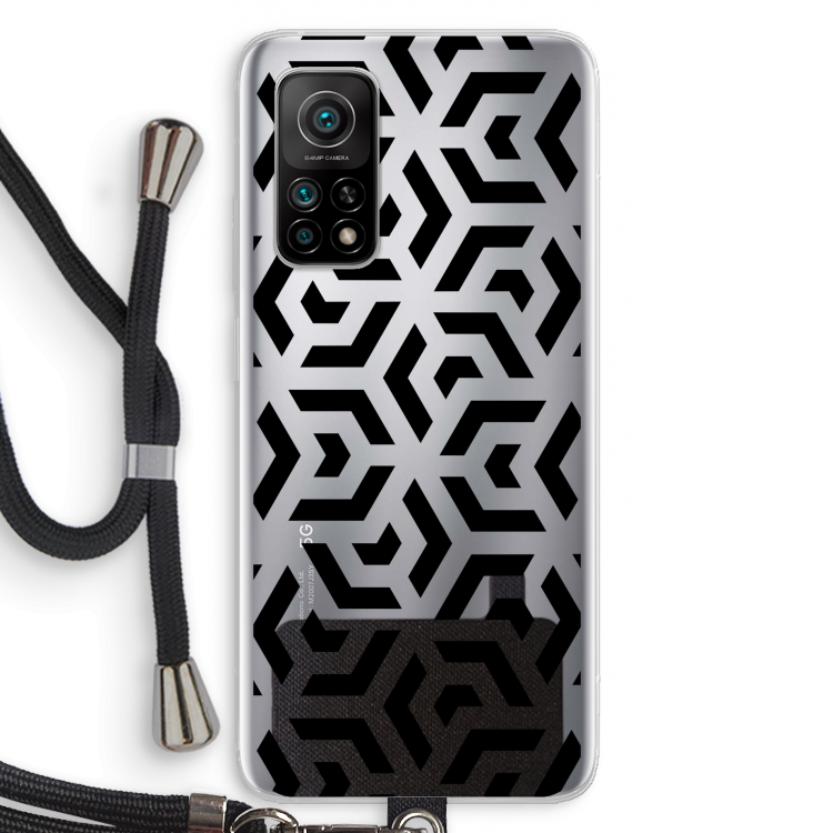 Crazy pattern: Xiaomi Mi 10T 5G Transparant Hoesje met koord