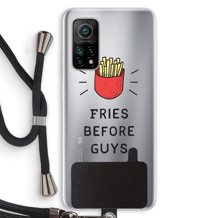 Fries before guys: Xiaomi Mi 10T 5G Transparant Hoesje met koord