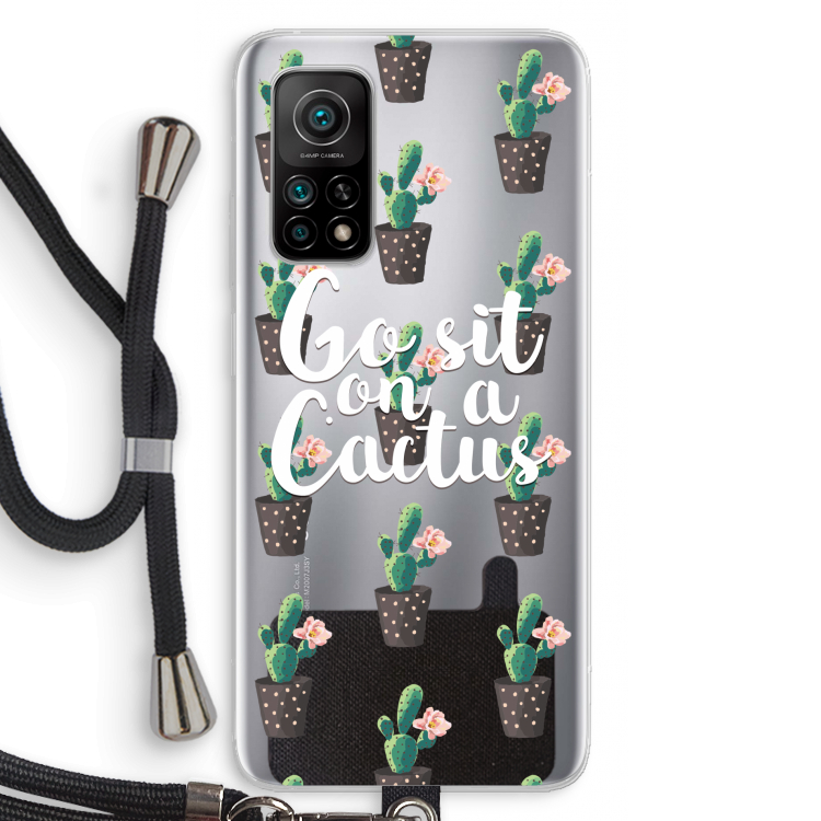 Cactus quote: Xiaomi Mi 10T 5G Transparant Hoesje met koord