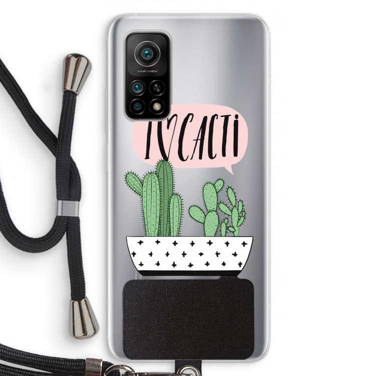 I love cacti: Xiaomi Mi 10T 5G Transparant Hoesje met koord