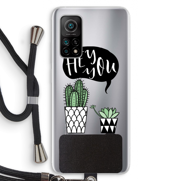 Hey you cactus: Xiaomi Mi 10T 5G Transparant Hoesje met koord