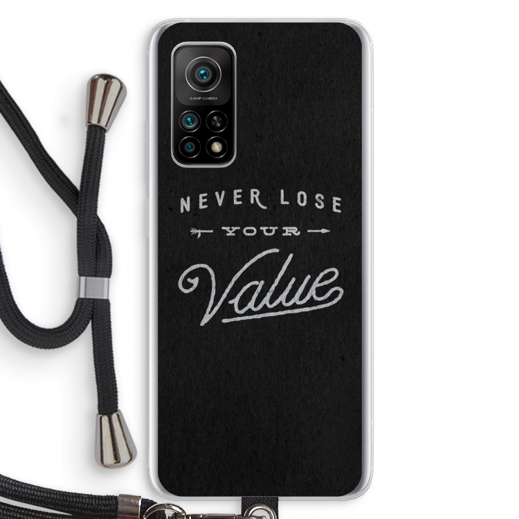 Never lose your value: Xiaomi Mi 10T 5G Transparant Hoesje met koord