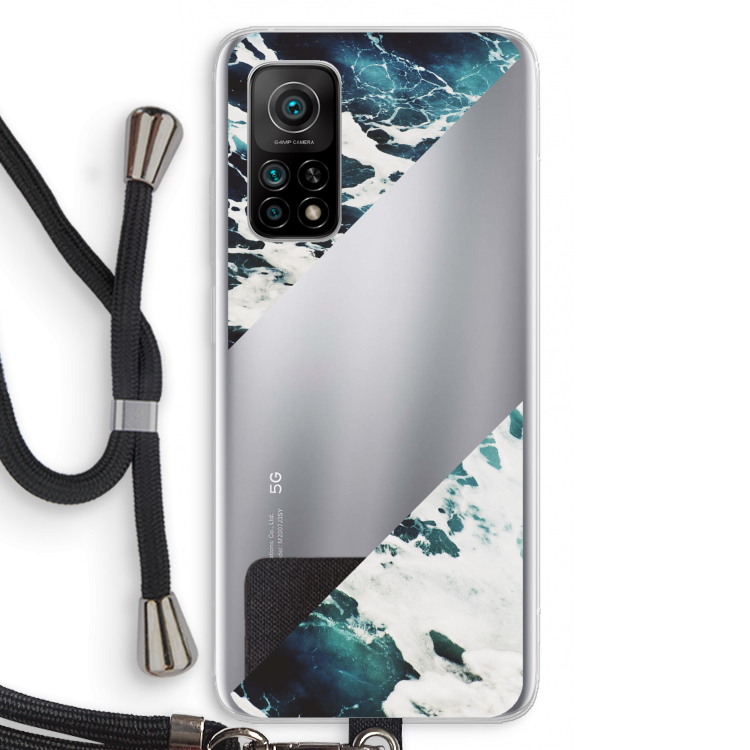 Golven: Xiaomi Mi 10T 5G Transparant Hoesje met koord