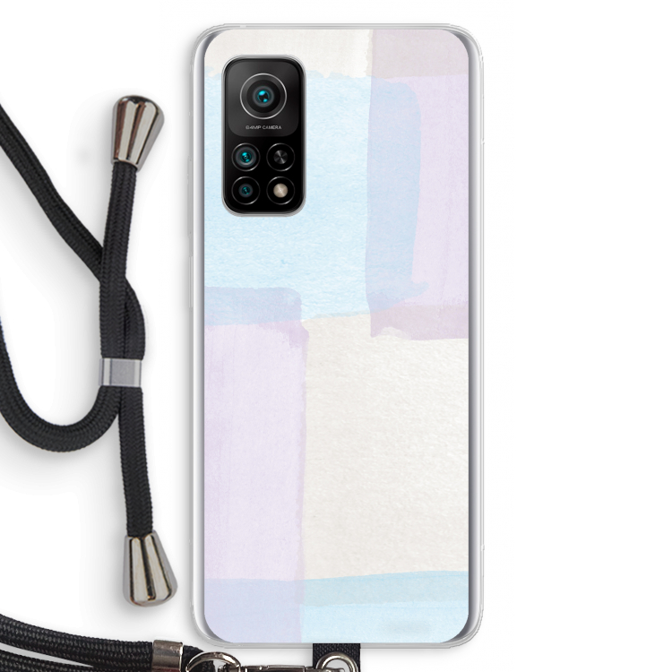 Square pastel: Xiaomi Mi 10T 5G Transparant Hoesje met koord