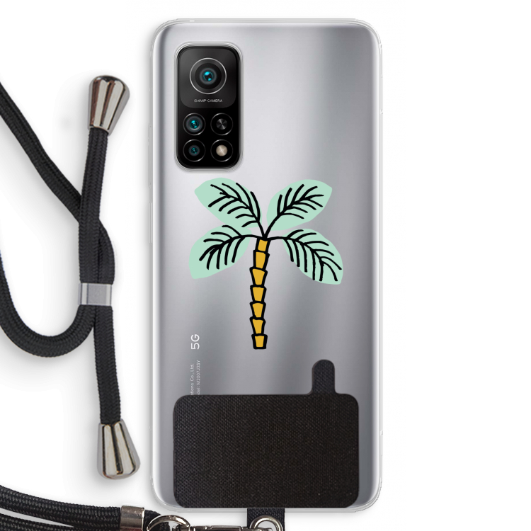 Palmboom: Xiaomi Mi 10T 5G Transparant Hoesje met koord