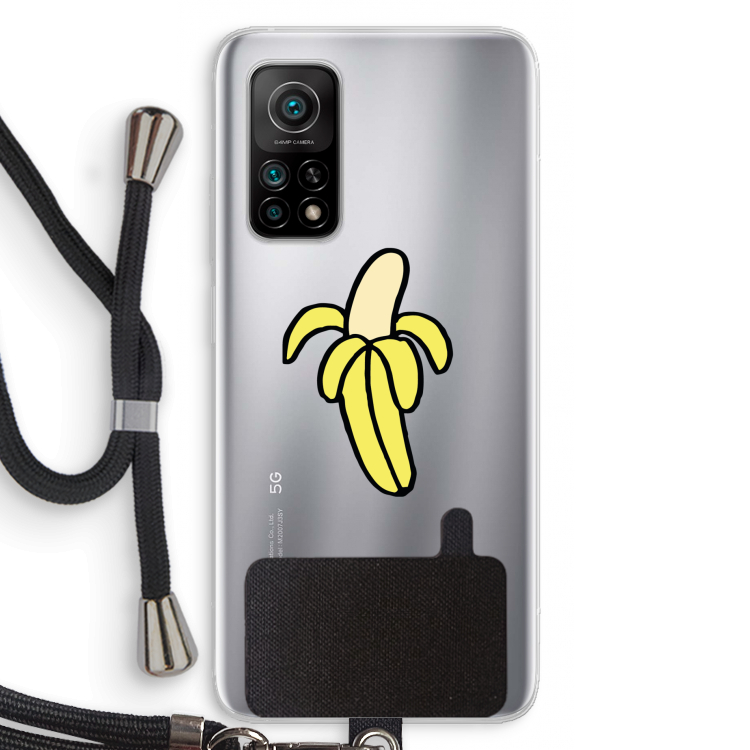Banana: Xiaomi Mi 10T 5G Transparant Hoesje met koord