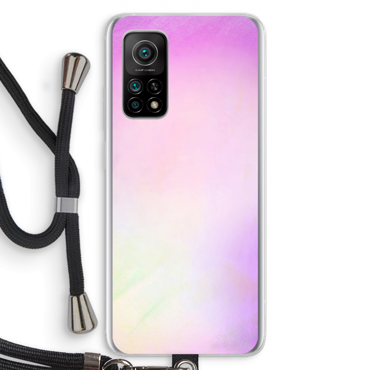 Flow mist pastel: Xiaomi Mi 10T 5G Transparant Hoesje met koord