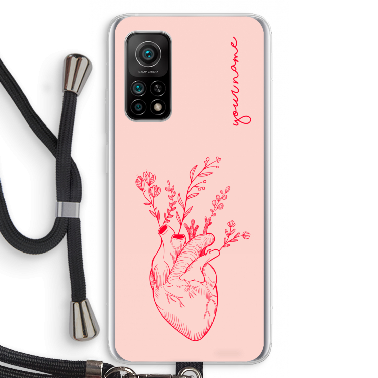 Blooming Heart: Xiaomi Mi 10T 5G Transparant Hoesje met koord