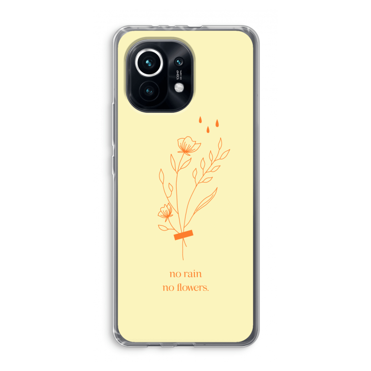 No rain no flowers: Xiaomi Mi 11 Transparant Hoesje