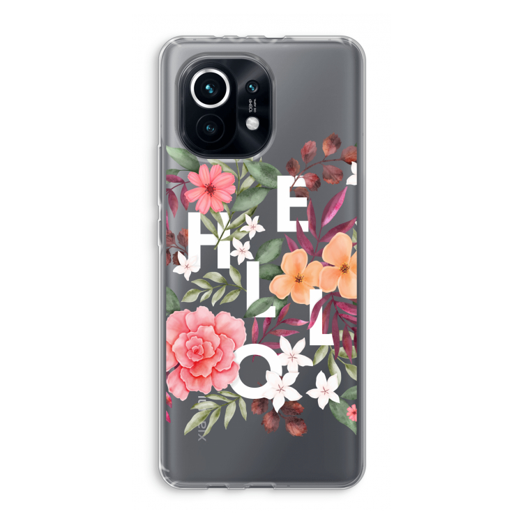 Hello in flowers: Xiaomi Mi 11 Transparant Hoesje