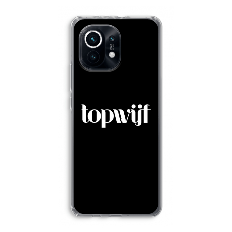 Topwijf Zwart: Xiaomi Mi 11 Transparant Hoesje