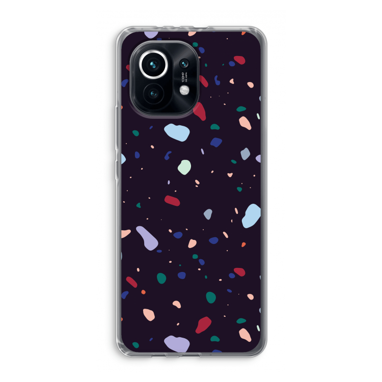Dark Rounded Terrazzo: Xiaomi Mi 11 Transparant Hoesje