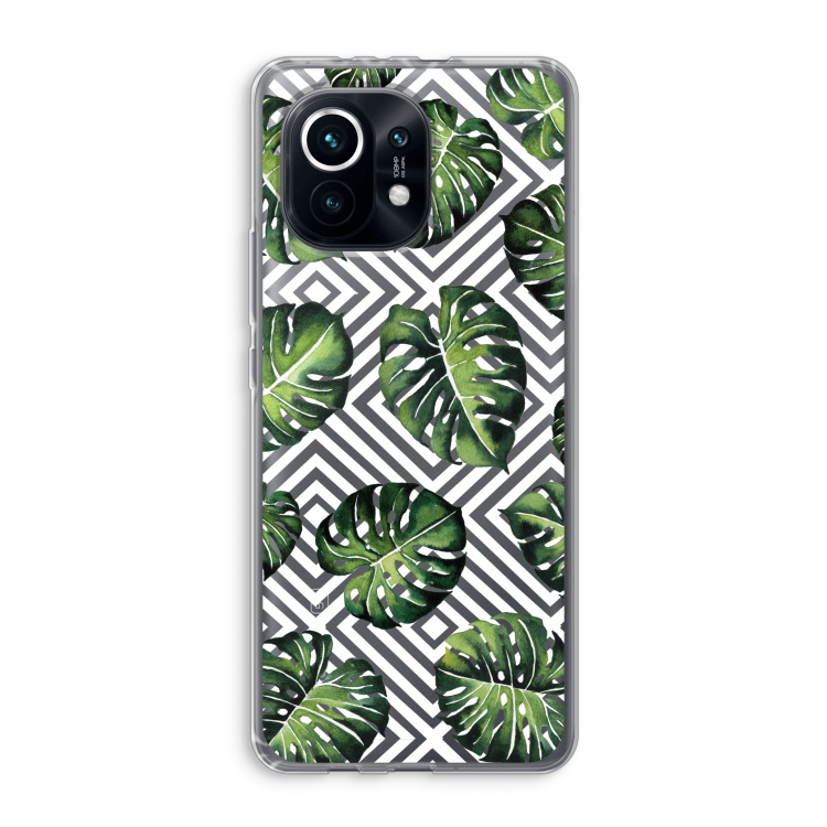 Geometrische jungle: Xiaomi Mi 11 Transparant Hoesje