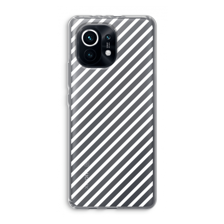 Strepen zwart-wit: Xiaomi Mi 11 Transparant Hoesje