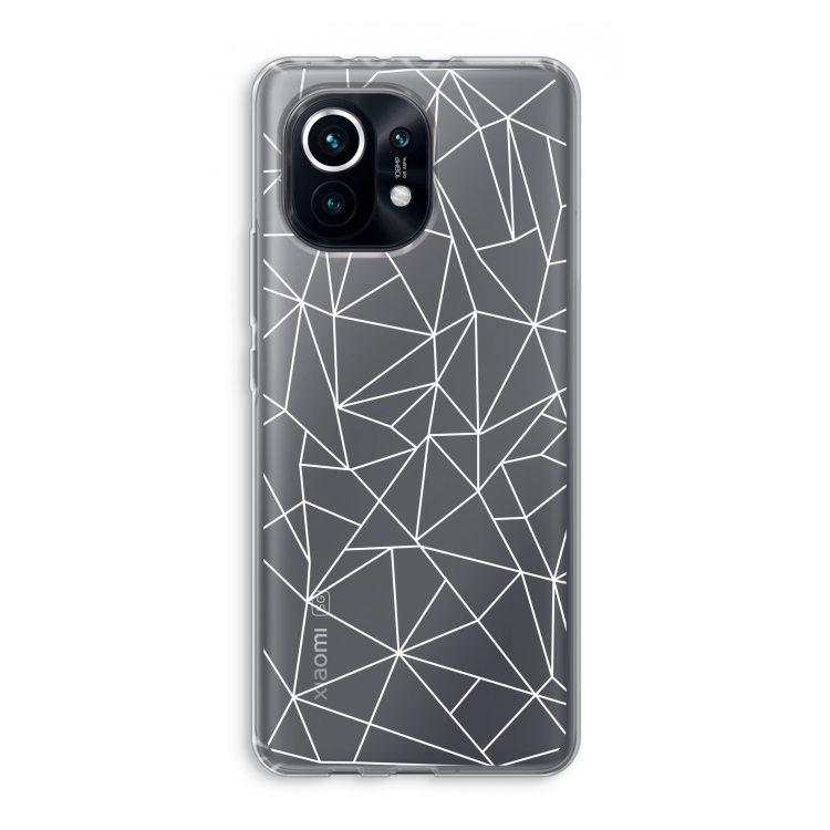 Geometrische lijnen wit: Xiaomi Mi 11 Transparant Hoesje