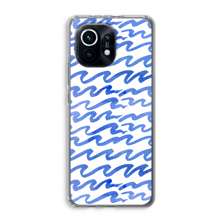 Blauwe golven: Xiaomi Mi 11 Transparant Hoesje