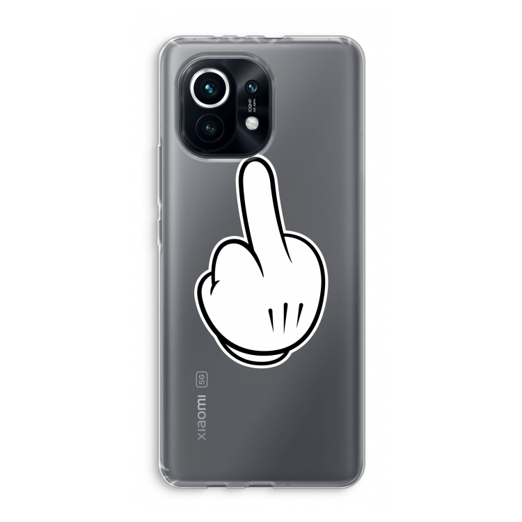 Middle finger white: Xiaomi Mi 11 Transparant Hoesje
