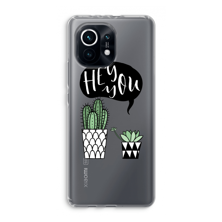 Hey you cactus: Xiaomi Mi 11 Transparant Hoesje