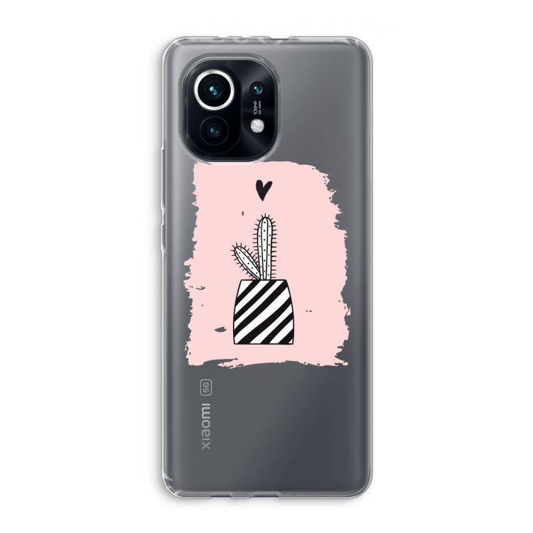 Zwart-wit cactus: Xiaomi Mi 11 Transparant Hoesje