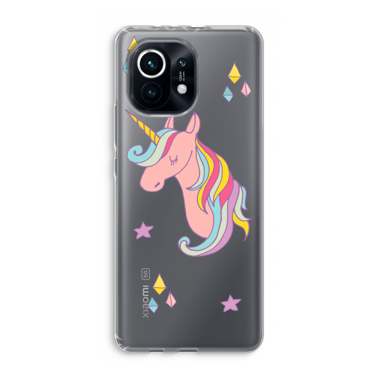 Roze eenhoorn: Xiaomi Mi 11 Transparant Hoesje