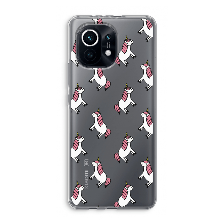Eenhoorns overal: Xiaomi Mi 11 Transparant Hoesje