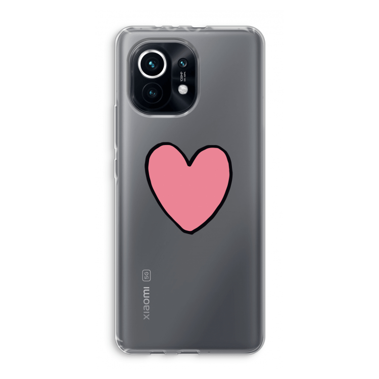 Hartje: Xiaomi Mi 11 Transparant Hoesje
