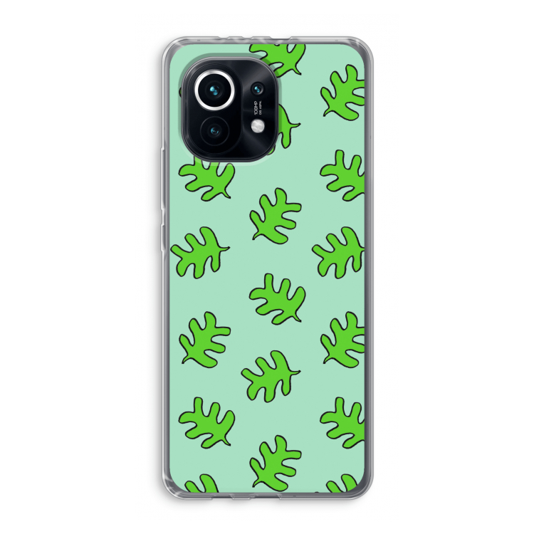 Groene blaadjes: Xiaomi Mi 11 Transparant Hoesje