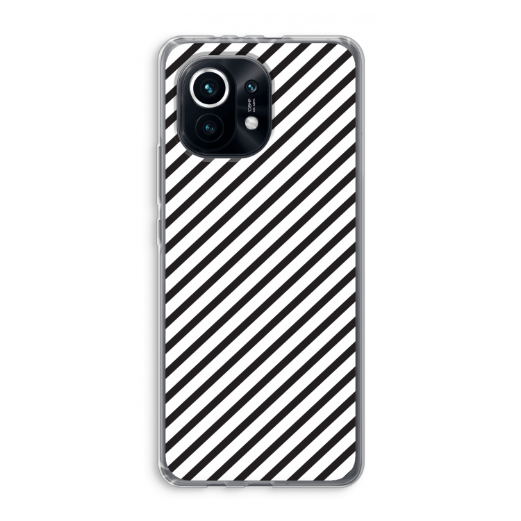 Strepen zwart-wit: Xiaomi Mi 11 Transparant Hoesje