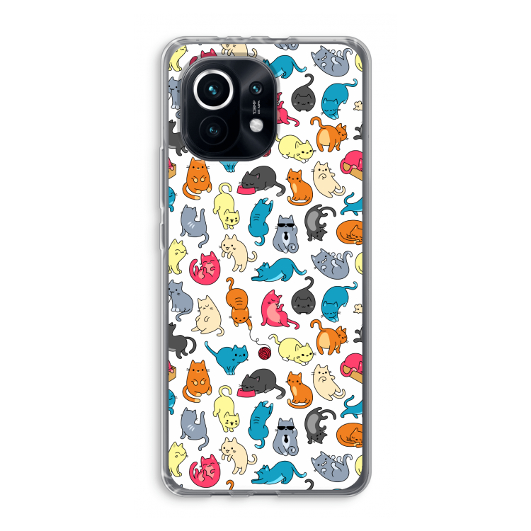 Kleurrijke katten: Xiaomi Mi 11 Transparant Hoesje