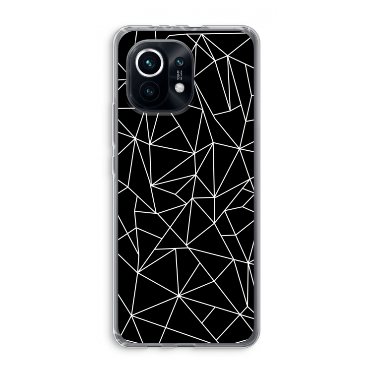 Geometrische lijnen wit: Xiaomi Mi 11 Transparant Hoesje