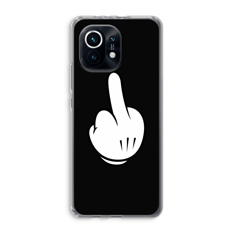 Middle finger black: Xiaomi Mi 11 Transparant Hoesje