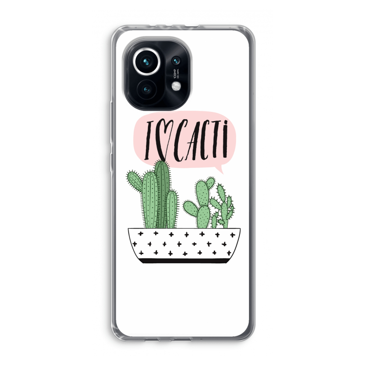 I love cacti: Xiaomi Mi 11 Transparant Hoesje