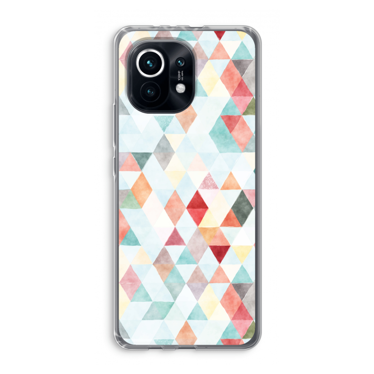 Gekleurde driehoekjes pastel: Xiaomi Mi 11 Transparant Hoesje