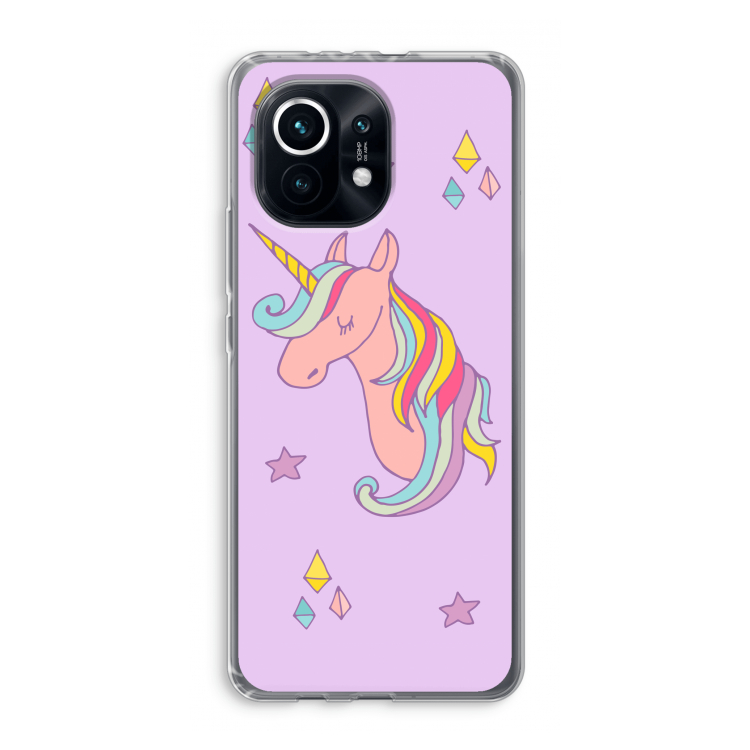 Roze eenhoorn: Xiaomi Mi 11 Transparant Hoesje