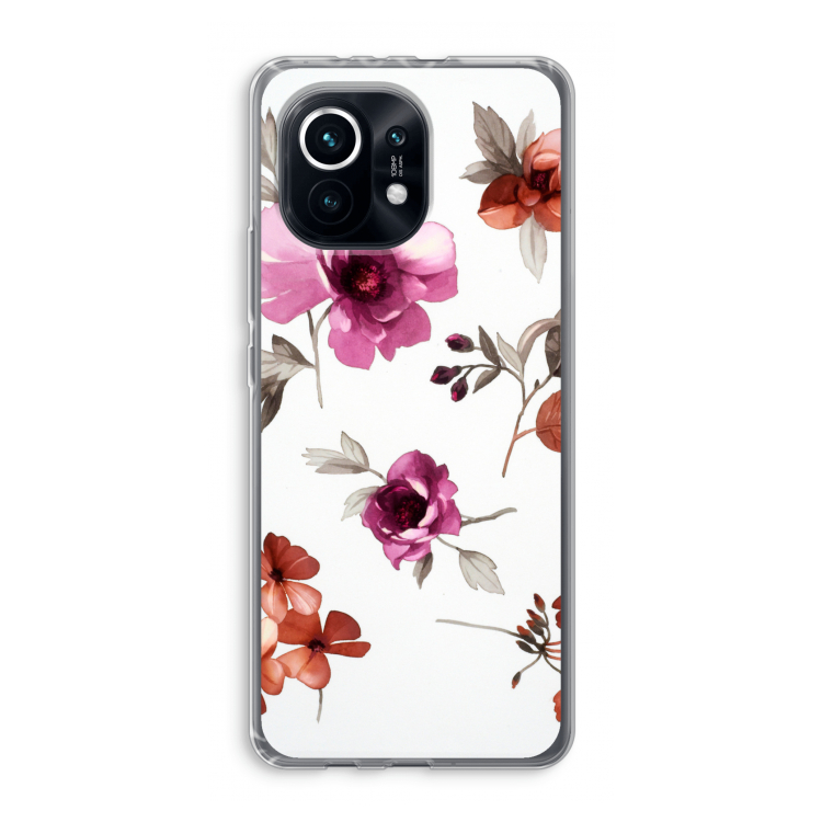Geschilderde bloemen: Xiaomi Mi 11 Transparant Hoesje