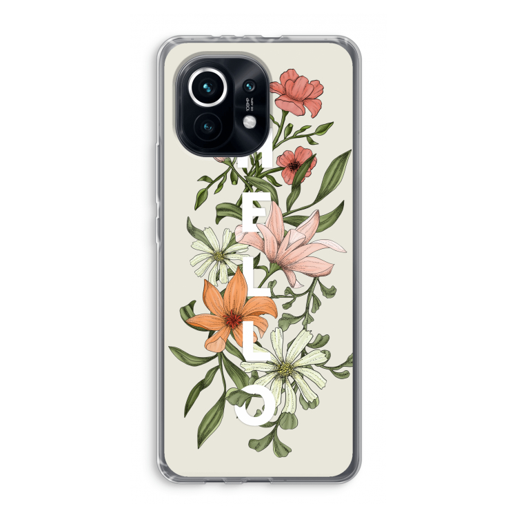 Hello bloemen: Xiaomi Mi 11 Transparant Hoesje