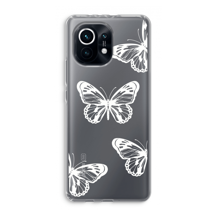 White butterfly: Xiaomi Mi 11 Transparant Hoesje