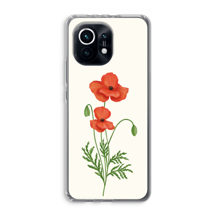 Red poppy: Xiaomi Mi 11 Transparant Hoesje