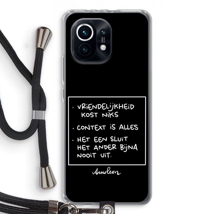 Mijn Motto's: Xiaomi Mi 11 Transparant Hoesje met koord