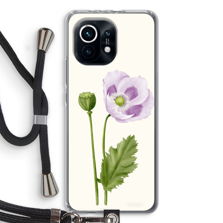 Purple poppy: Xiaomi Mi 11 Transparant Hoesje met koord