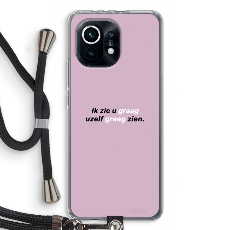 uzelf graag zien: Xiaomi Mi 11 Transparant Hoesje met koord
