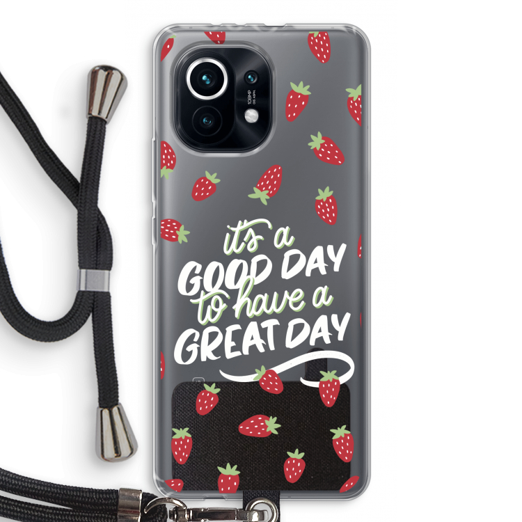 Don't forget to have a great day: Xiaomi Mi 11 Transparant Hoesje met koord