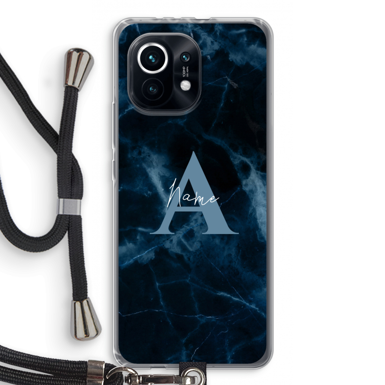 Midnight Marble: Xiaomi Mi 11 Transparant Hoesje met koord