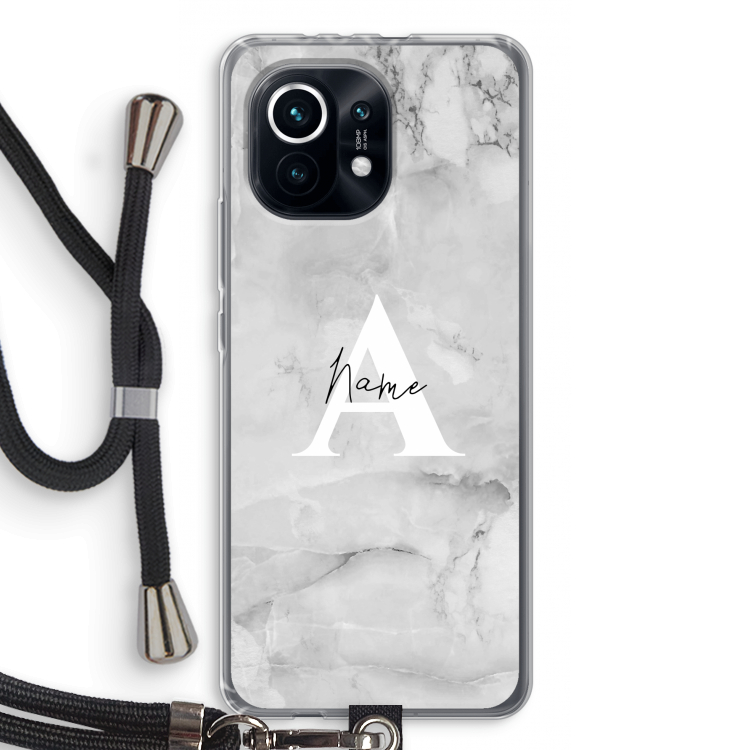 Ivory Marble: Xiaomi Mi 11 Transparant Hoesje met koord