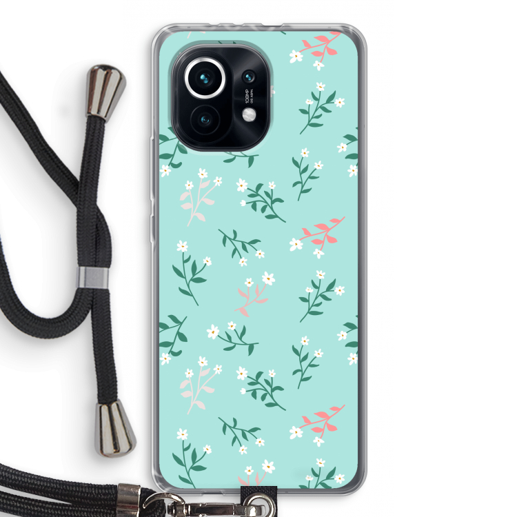Small white flowers: Xiaomi Mi 11 Transparant Hoesje met koord