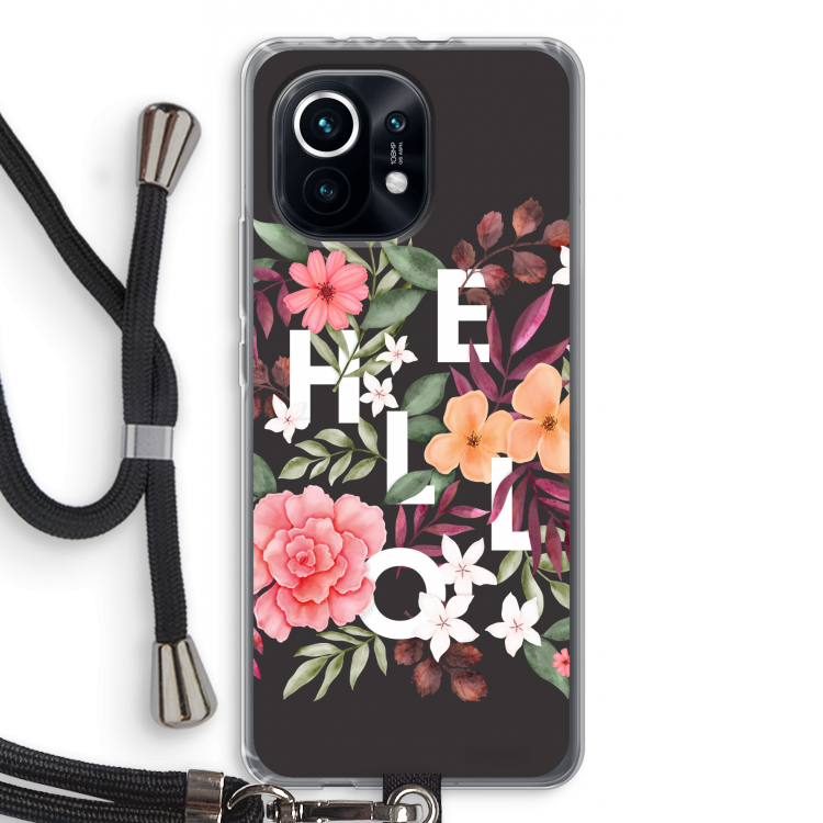 Hello in flowers: Xiaomi Mi 11 Transparant Hoesje met koord