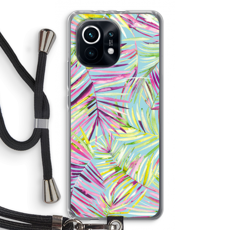 Tropical Palms Blue: Xiaomi Mi 11 Transparant Hoesje met koord