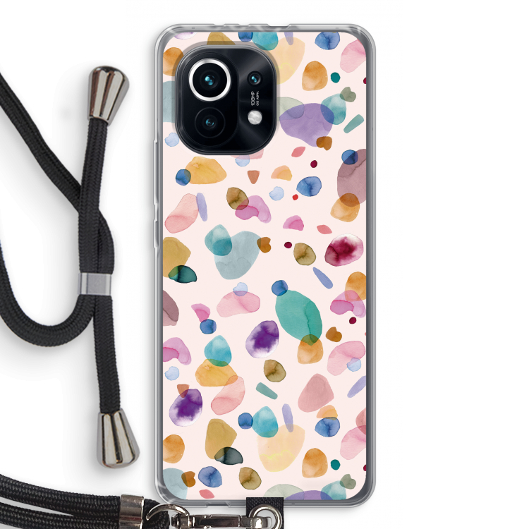 Terrazzo Memphis Pink: Xiaomi Mi 11 Transparant Hoesje met koord