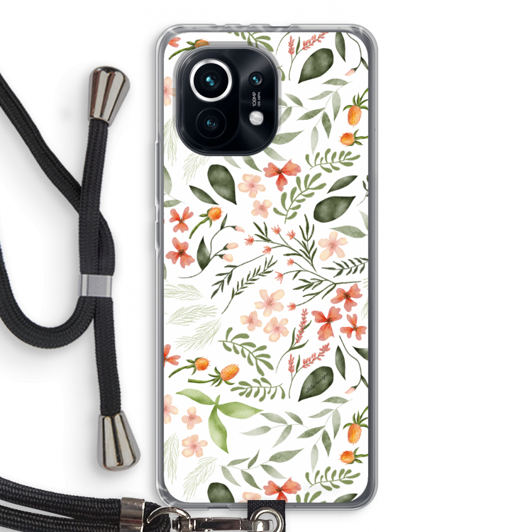 Sweet little flowers: Xiaomi Mi 11 Transparant Hoesje met koord