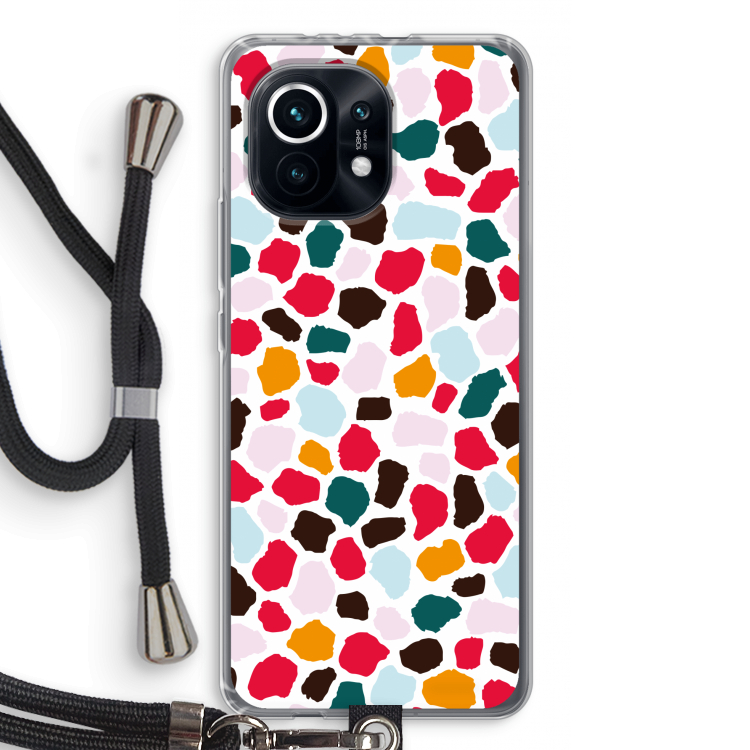 Colored Giraffe: Xiaomi Mi 11 Transparant Hoesje met koord